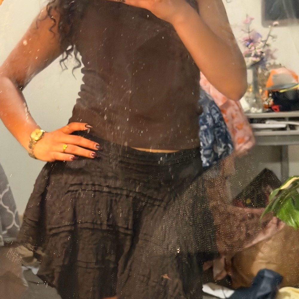 Cotton On Black Tiered Ruffle Mini Skirt